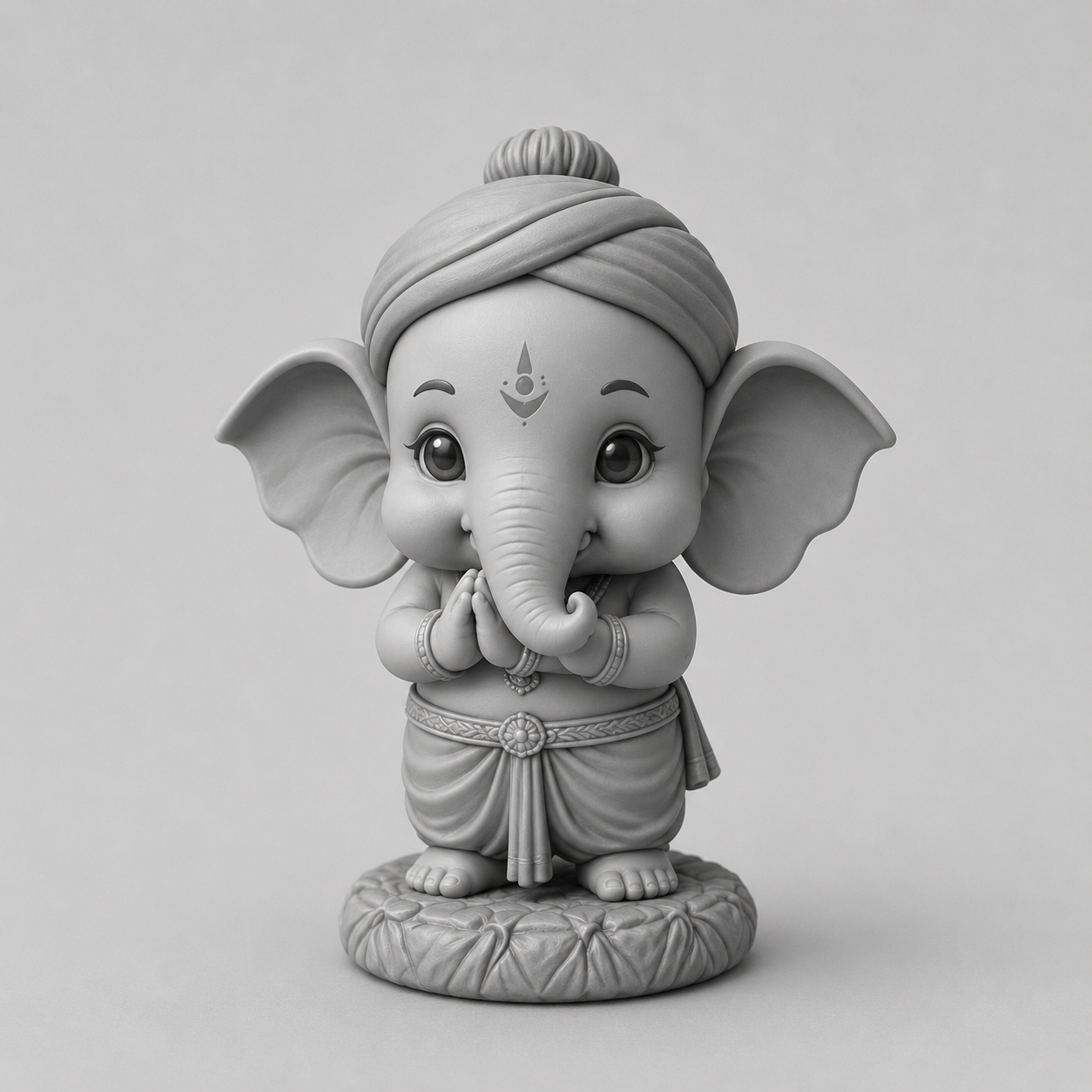 Cutest Ganesha Gray 3D Model (5 Inch)